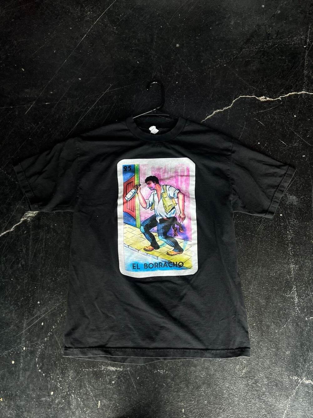 Alstyle Loteria El Borracho Graphic T-Shirt Black Size L